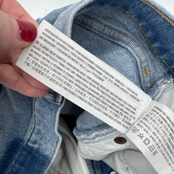 Abercrombie & Fitch Jean Shorts Womens 27 /4 Dad Short High Rise Curve Love - Picture 6 of 7